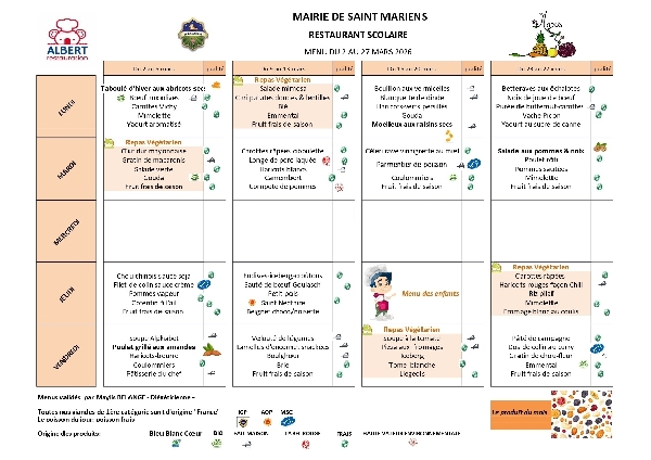 menus de mars